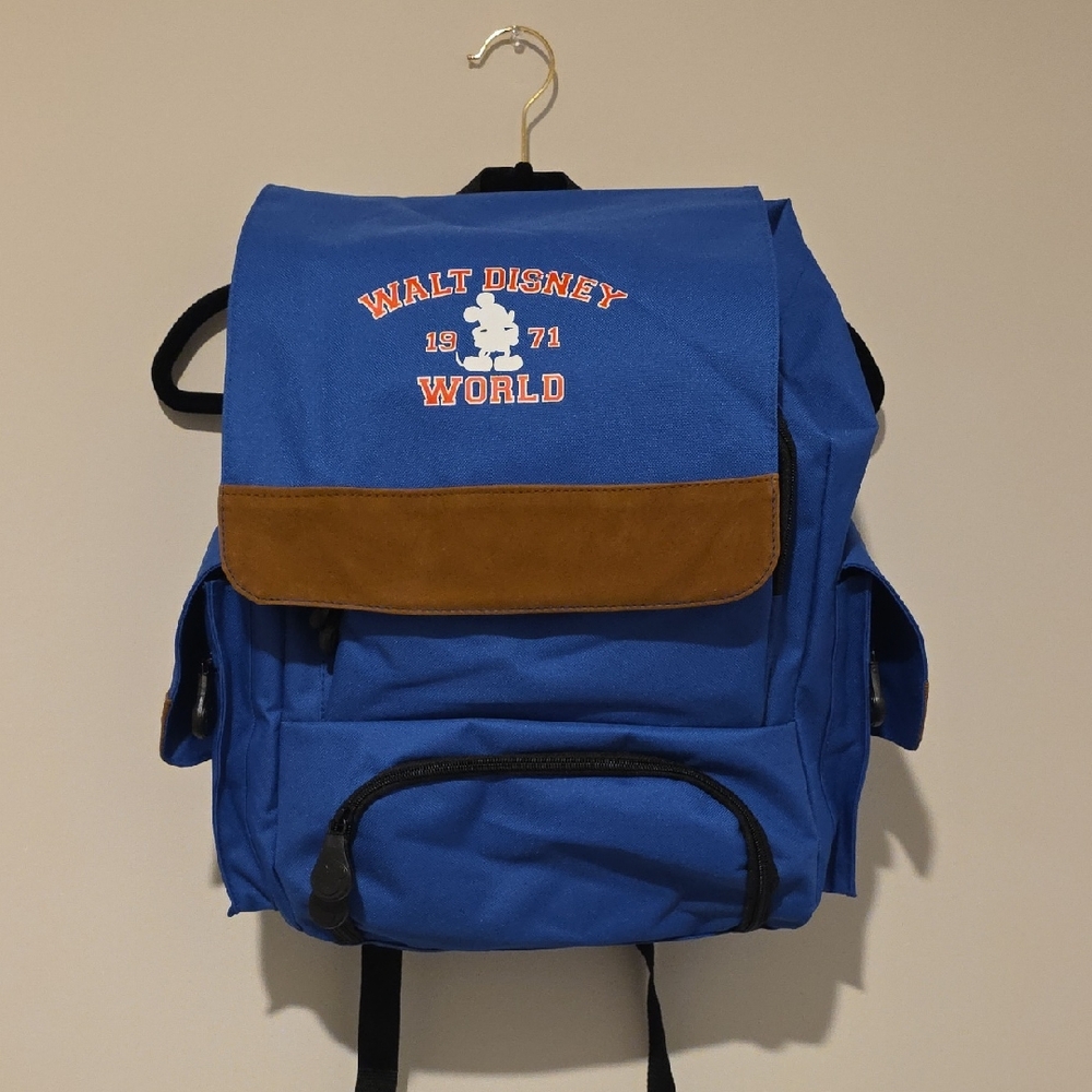 🎒 Official Walt Disney World 1971 Backpack – Mickey Mouse | Blue & Brown